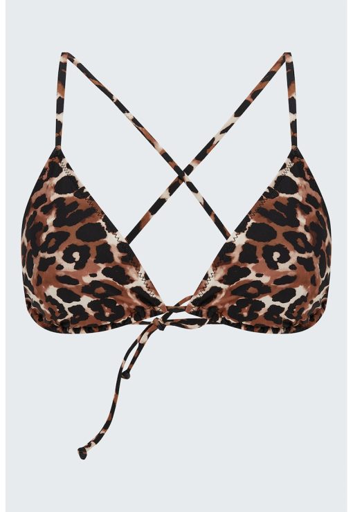 Sutien de baie cu cupe triunghiulare si animal print-FEMEI/IMBRACAMINTE/Costume de baie-IMBRACAMINTE/Costume de baie