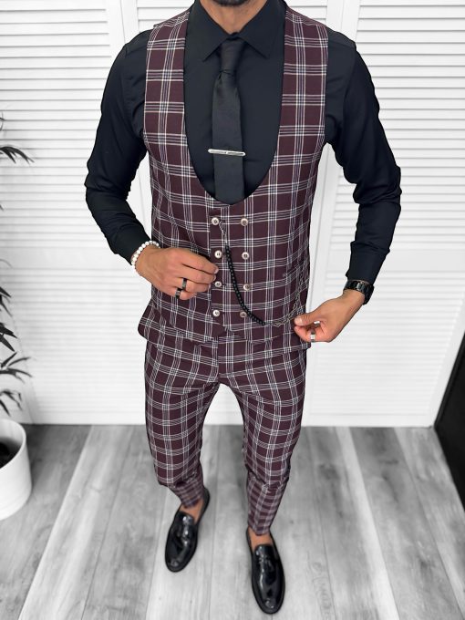 Tinuta barbati smart casual Pantaloni + Camasa+Vesta 13186-Tinute barbati smart casual > Tinute barbati smart casual din 3 piese