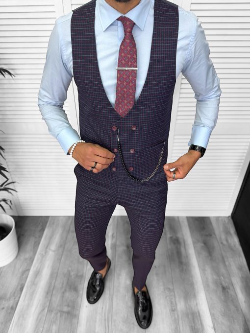 Tinuta barbati smart casual Pantaloni + Camasa+Vesta 13187-Tinute barbati smart casual > Tinute barbati smart casual din 3 piese