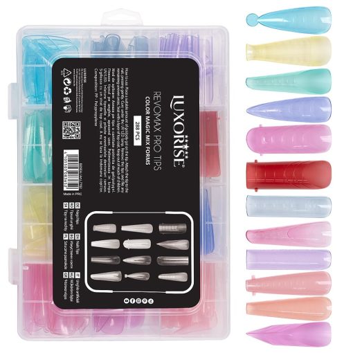 Tipsuri Reutilizabile REVOMAX Color Magic Mix LUXORISE pentru Polygel si Gel