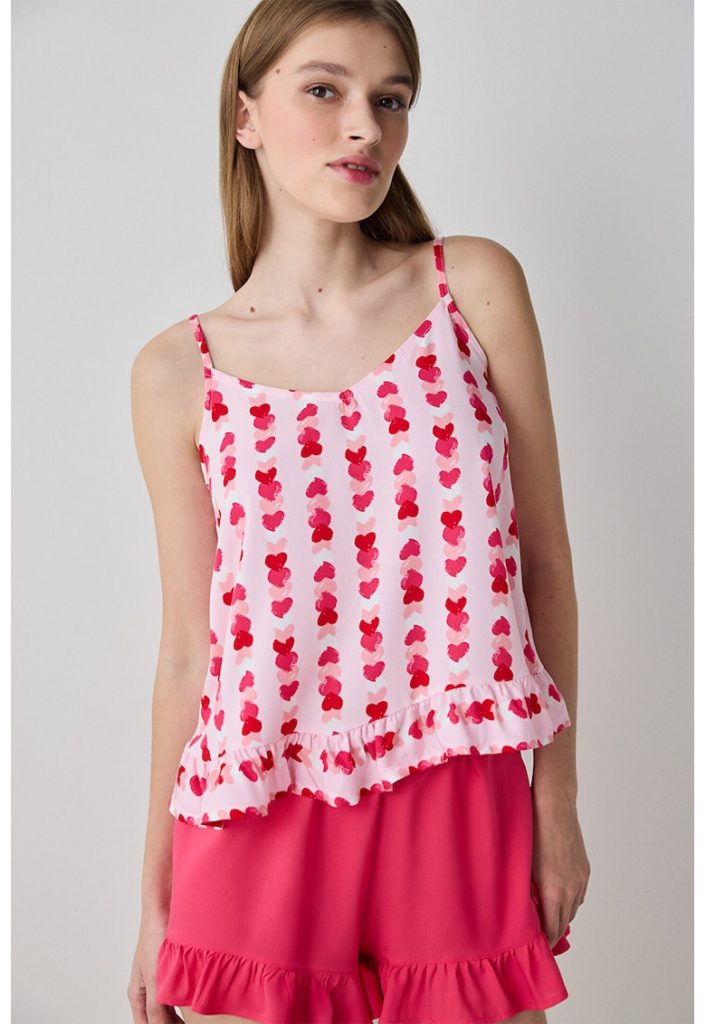 Top de pijama cu imprimeu-FEMEI/IMBRACAMINTE/Pijamale si halate de baie-IMBRACAMINTE/Pijamale si halate de baie