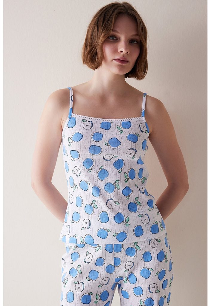 Top de pijama cu imprimeu-FEMEI/IMBRACAMINTE/Pijamale si halate de baie-IMBRACAMINTE/Pijamale si halate de baie