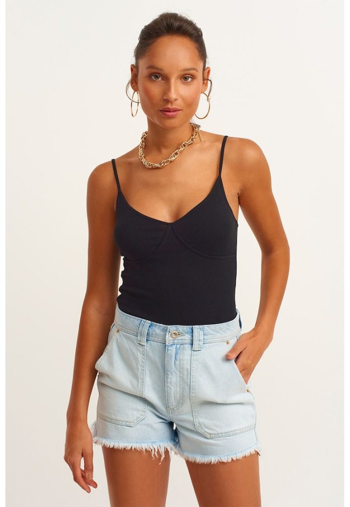 Top slim-fit cu bretele inguste-FEMEI/IMBRACAMINTE/Tricouri si maiouri-IMBRACAMINTE/Tricouri si maiouri