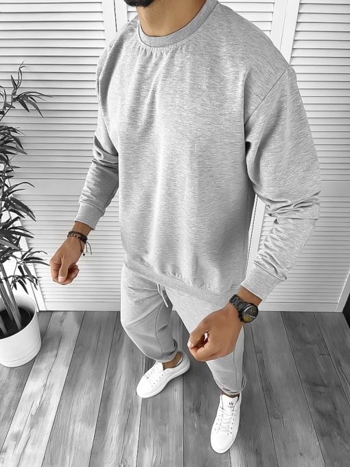 Trening barbati gri deschis pantaloni + hanorac  B5927 P19-4.1-Trening