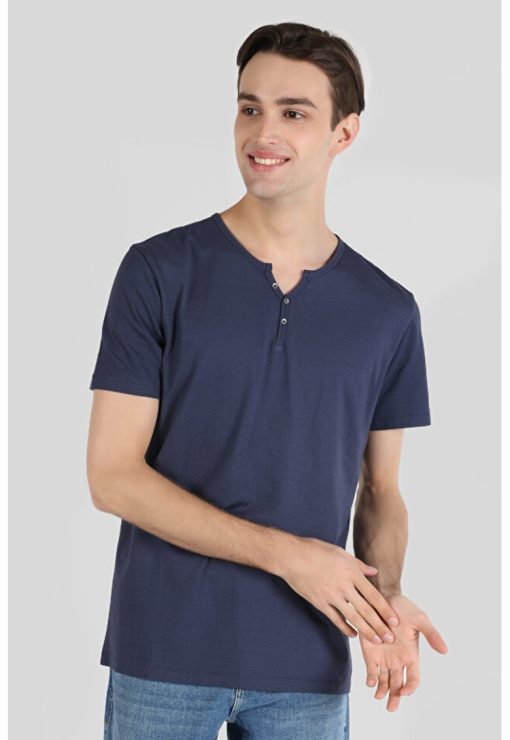 Tricou Cu Maneca Scurta De Barbati Albastru Marin Regular Fit8683197706218-BARBATI/IMBRACAMINTE/Tricouri si maiouri-IMBRACAMINTE/Tricouri si maiouri