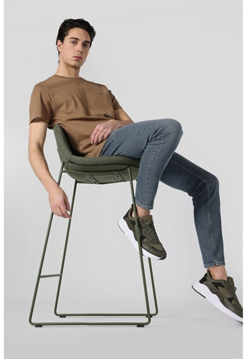 Tricou Cu Maneca Scurta De Barbati Maro Regular Fit.-BARBATI/IMBRACAMINTE/Tricouri si maiouri-IMBRACAMINTE/Tricouri si maiouri