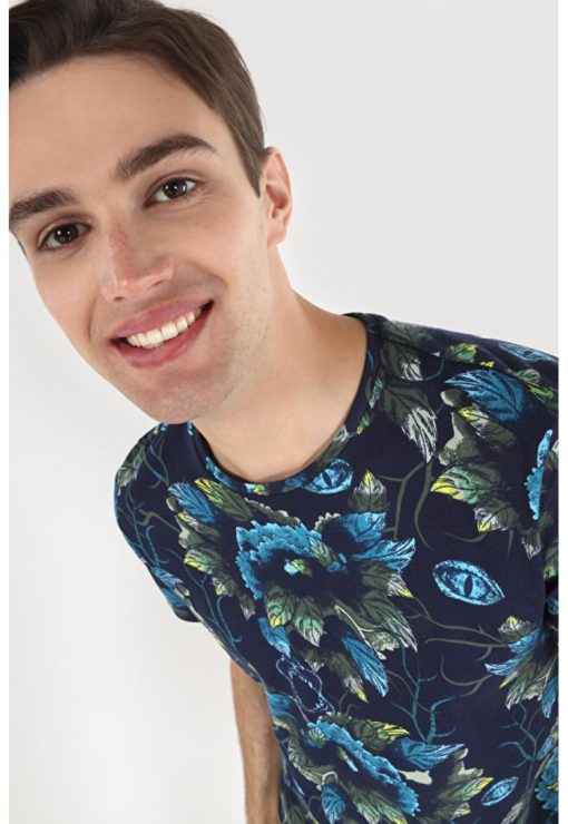 Tricou Cu Maneca Scurta De Barbati Verde Regular Fit.-BARBATI/IMBRACAMINTE/Tricouri si maiouri-IMBRACAMINTE/Tricouri si maiouri