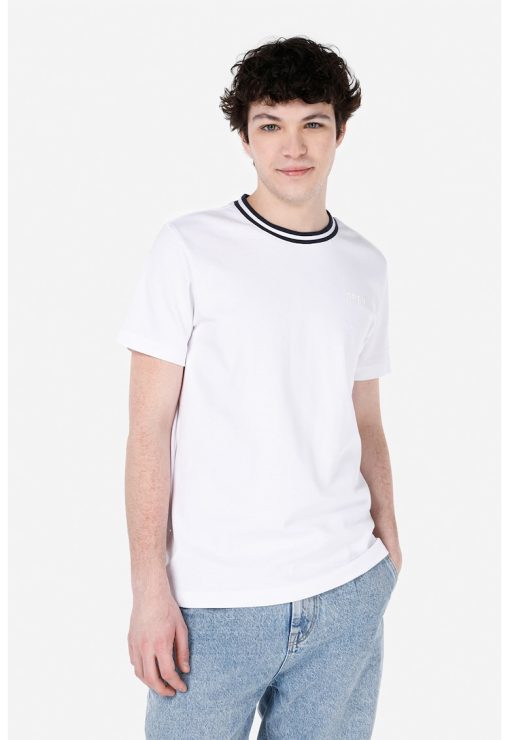 Tricou cu accente cu model in dungi-BARBATI/IMBRACAMINTE/Tricouri si maiouri-IMBRACAMINTE/Tricouri si maiouri