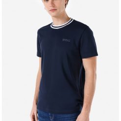 Tricou cu accente cu model in dungi-BARBATI/IMBRACAMINTE/Tricouri si maiouri-IMBRACAMINTE/Tricouri si maiouri