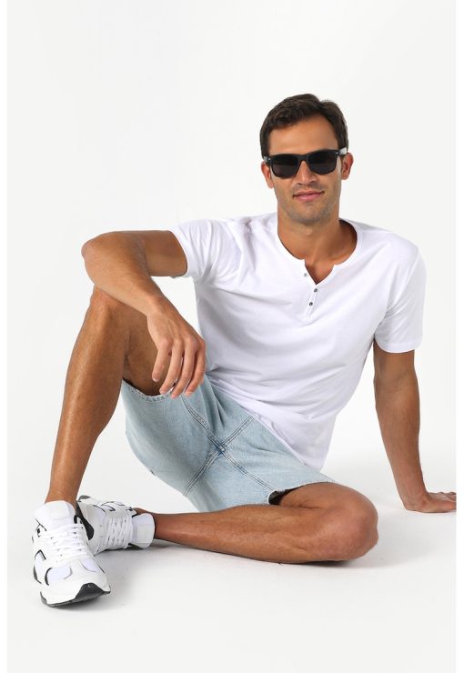 Tricou cu decolteu henley-BARBATI/IMBRACAMINTE/Tricouri si maiouri-IMBRACAMINTE/Tricouri si maiouri
