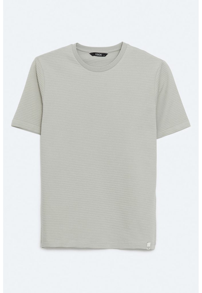 Tricou cu decolteu la baza gatului si aspect texturat-BARBATI/IMBRACAMINTE/Tricouri si maiouri-IMBRACAMINTE/Tricouri si maiouri