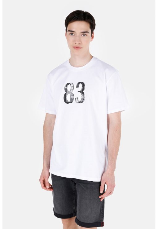 Tricou cu decolteu la baza gatului si imprimeu-BARBATI/IMBRACAMINTE/Tricouri si maiouri-IMBRACAMINTE/Tricouri si maiouri