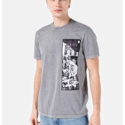 Tricou cu decolteu la baza gatului si imprimeu-BARBATI/IMBRACAMINTE/Tricouri si maiouri-IMBRACAMINTE/Tricouri si maiouri