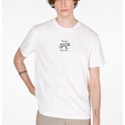Tricou cu decolteu la baza gatului si imprimeu discret-BARBATI/IMBRACAMINTE/Tricouri si maiouri-IMBRACAMINTE/Tricouri si maiouri
