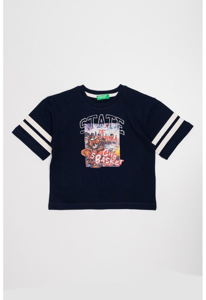 Tricou cu decolteu la baza gatului si imprimeu grafic-BAIETI/IMBRACAMINTE/Tricouri si maiouri-IMBRACAMINTE/Tricouri si maiouri
