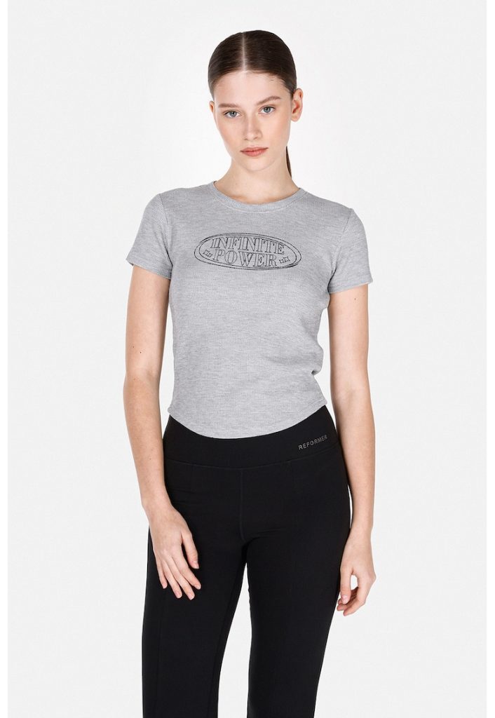 Tricou cu decolteu la baza gatului si imprimeu grafic-FEMEI/IMBRACAMINTE/Tricouri si maiouri-IMBRACAMINTE/Tricouri si maiouri
