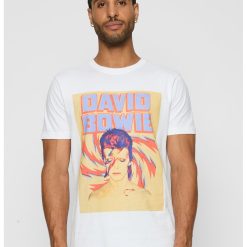 Tricou cu decolteu la baza gatului si imprimeu grafic-BARBATI/IMBRACAMINTE/Tricouri si maiouri-IMBRACAMINTE/Tricouri si maiouri