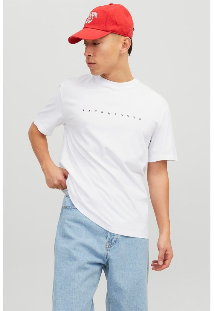 Tricou cu decolteu la baza gatului si imprimeu logo-BARBATI/IMBRACAMINTE/Tricouri si maiouri-IMBRACAMINTE/Tricouri si maiouri