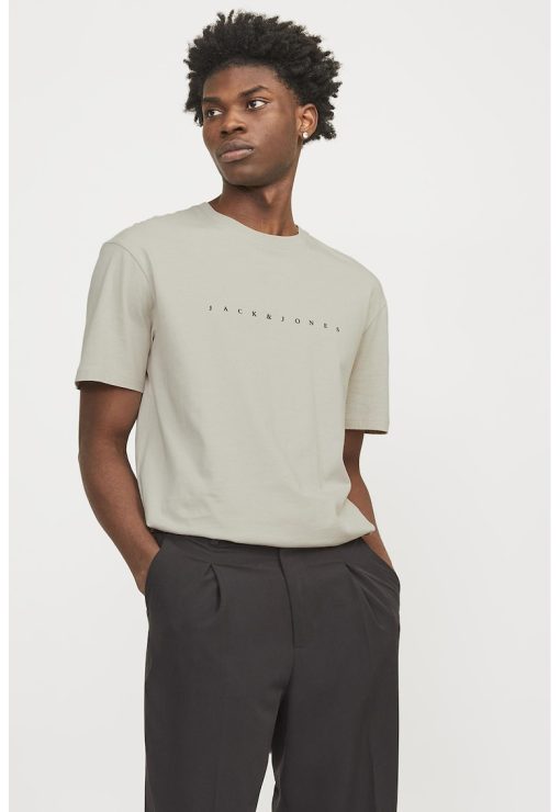 Tricou cu decolteu la baza gatului si imprimeu logo-BARBATI/IMBRACAMINTE/Tricouri si maiouri-IMBRACAMINTE/Tricouri si maiouri
