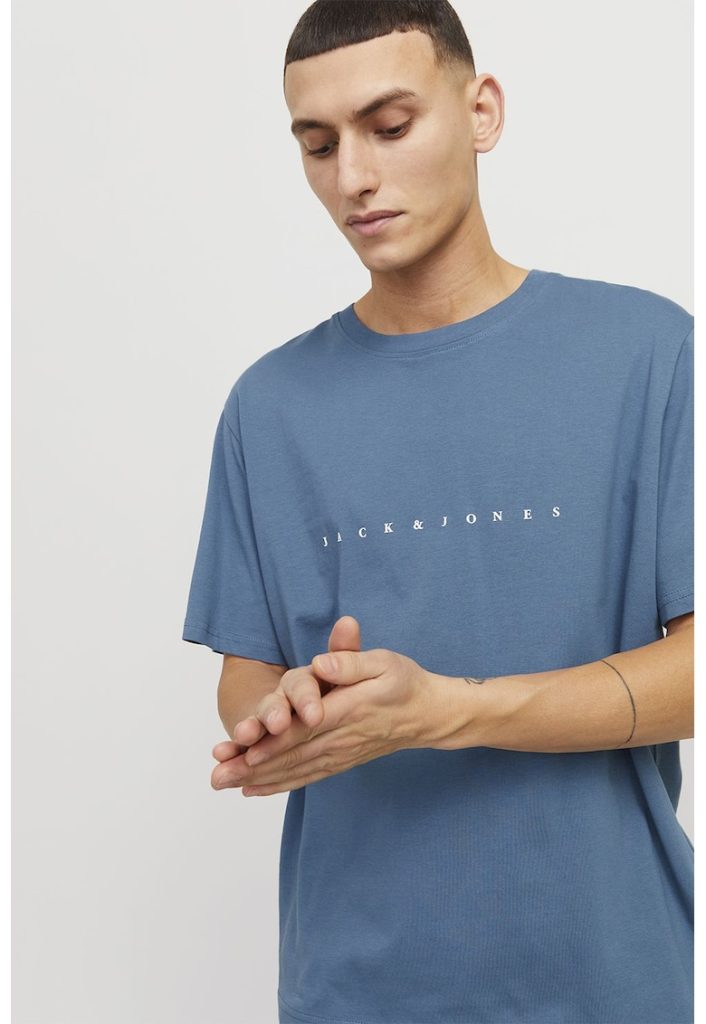 Tricou cu decolteu la baza gatului si imprimeu logo-BARBATI/IMBRACAMINTE/Tricouri si maiouri-IMBRACAMINTE/Tricouri si maiouri