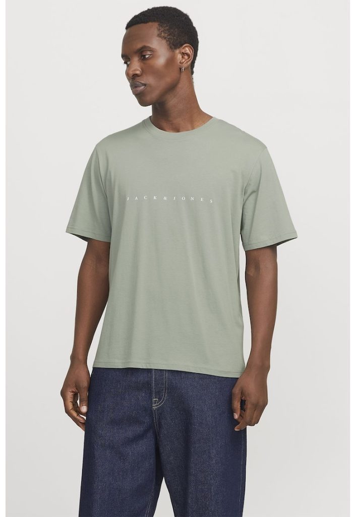 Tricou cu decolteu la baza gatului si imprimeu logo-BARBATI/IMBRACAMINTE/Tricouri si maiouri-IMBRACAMINTE/Tricouri si maiouri
