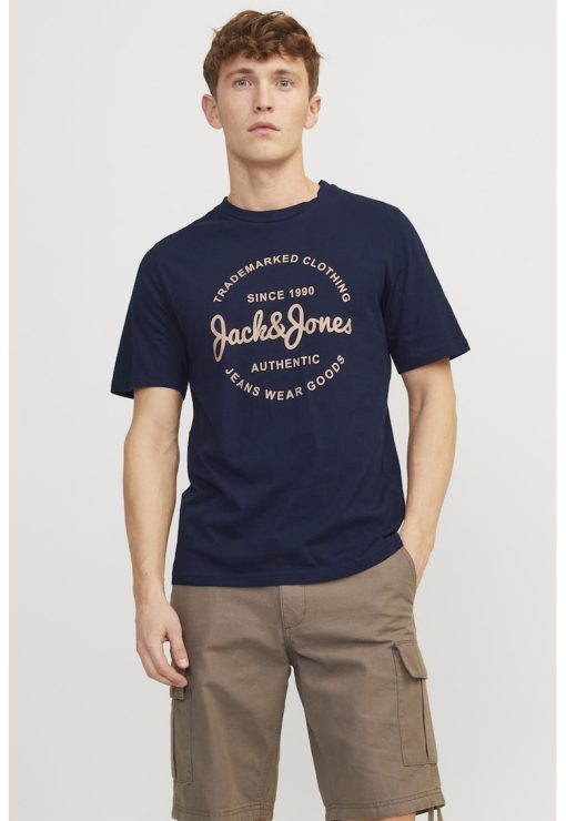 Tricou cu decolteu la baza gatului si imprimeu logo-BARBATI/IMBRACAMINTE/Tricouri si maiouri-IMBRACAMINTE/Tricouri si maiouri