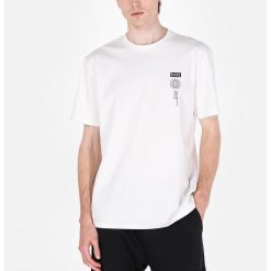 Tricou cu decolteu la baza gatului si imprimeu text pe piept-BARBATI/IMBRACAMINTE/Tricouri si maiouri-IMBRACAMINTE/Tricouri si maiouri