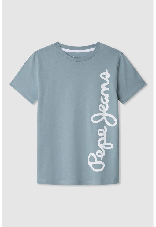 Tricou cu decolteu la baza gatului si logo-BAIETI/IMBRACAMINTE/Tricouri si maiouri-IMBRACAMINTE/Tricouri si maiouri