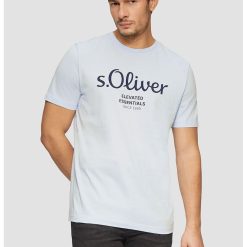 Tricou cu decolteu la baza gatului si logo - din bumbac-BARBATI/IMBRACAMINTE/Tricouri si maiouri-IMBRACAMINTE/Tricouri si maiouri