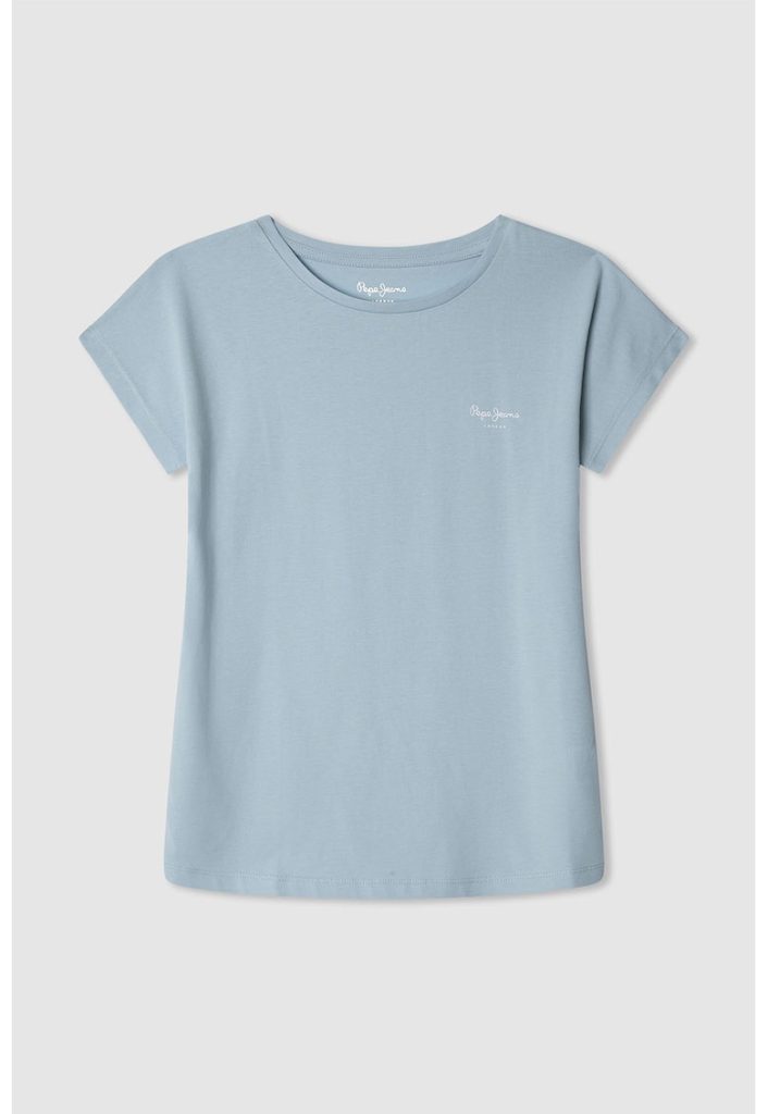 Tricou cu decolteu la baza gatului si logo discret Bloomy N-FETE/IMBRACAMINTE/Tricouri si maiouri-IMBRACAMINTE/Tricouri si maiouri
