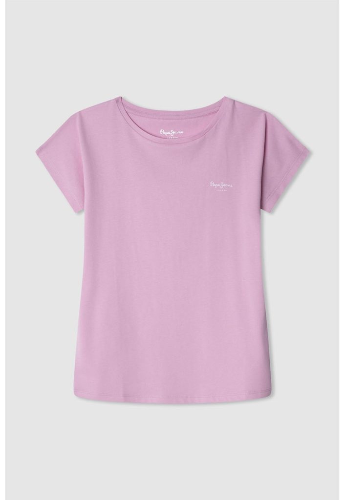 Tricou cu decolteu la baza gatului si logo discret Bloomy N-FETE/IMBRACAMINTE/Tricouri si maiouri-IMBRACAMINTE/Tricouri si maiouri