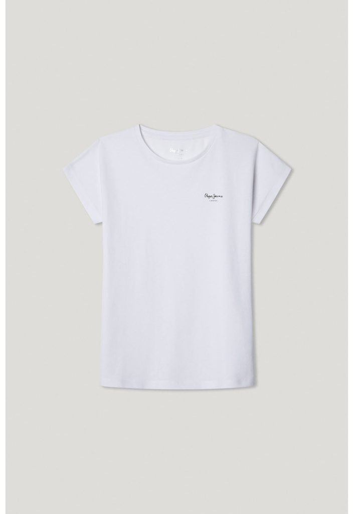 Tricou cu decolteu la baza gatului si logo discret Bloomy N-FETE/IMBRACAMINTE/Tricouri si maiouri-IMBRACAMINTE/Tricouri si maiouri
