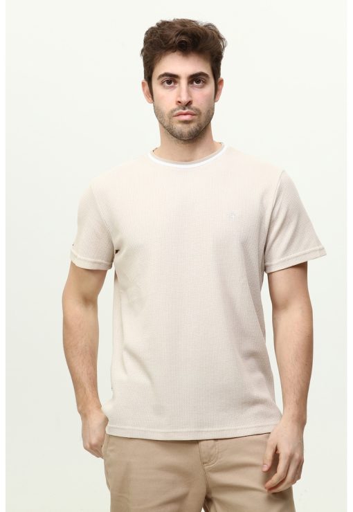 Tricou cu decolteu la baza gatului si logo discret Sezar-BARBATI/IMBRACAMINTE/Tricouri si maiouri-IMBRACAMINTE/Tricouri si maiouri