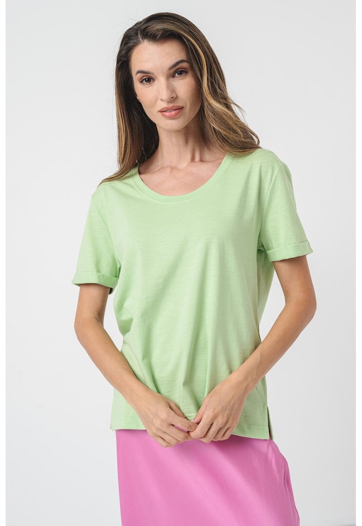 Tricou cu decolteu rotund-FEMEI/IMBRACAMINTE/Tricouri si maiouri-IMBRACAMINTE/Tricouri si maiouri