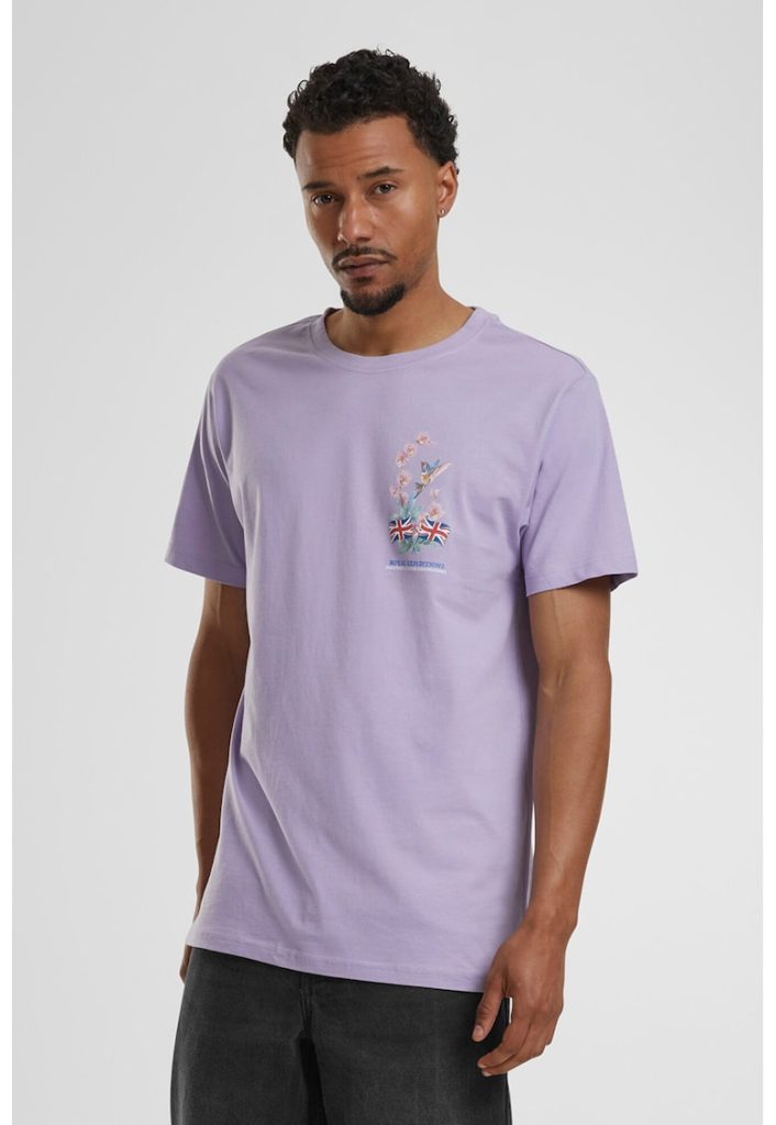 Tricou cu design grafic si decolteu la baza gatului-BARBATI/IMBRACAMINTE/Tricouri si maiouri-IMBRACAMINTE/Tricouri si maiouri