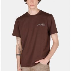 Tricou cu design text si decolteu la baza gatului-BARBATI/IMBRACAMINTE/Tricouri si maiouri-IMBRACAMINTE/Tricouri si maiouri