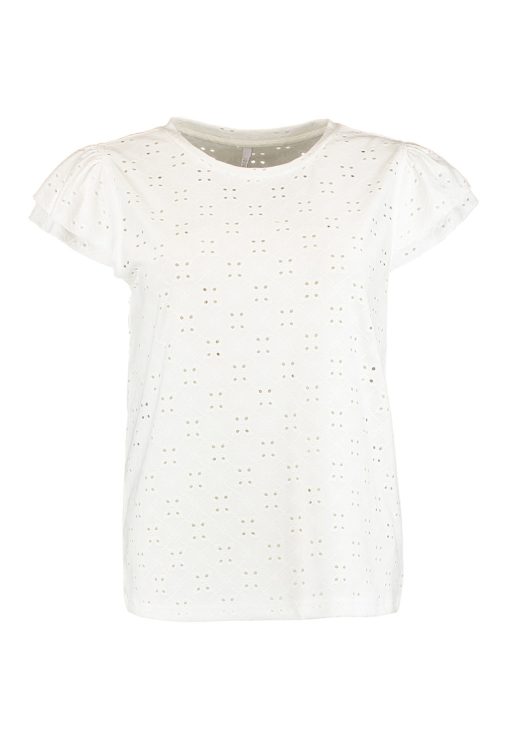 Tricou cu detalii perforate-FEMEI/IMBRACAMINTE/Tricouri si maiouri-IMBRACAMINTE/Tricouri si maiouri