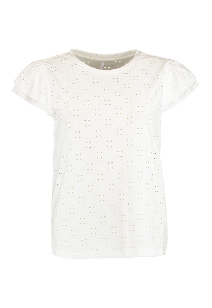 Tricou cu detalii perforate-FEMEI/IMBRACAMINTE/Tricouri si maiouri-IMBRACAMINTE/Tricouri si maiouri