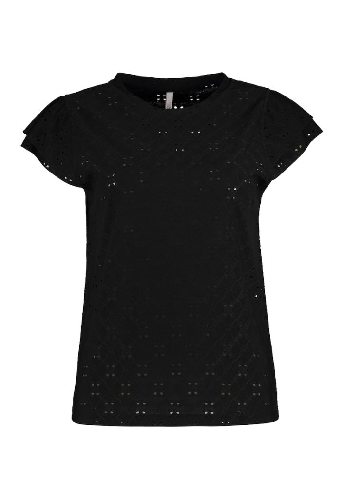 Tricou cu detalii perforate-FEMEI/IMBRACAMINTE/Tricouri si maiouri-IMBRACAMINTE/Tricouri si maiouri