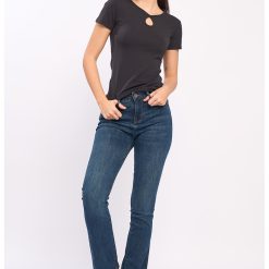 Tricou cu detaliu decupat-FEMEI/IMBRACAMINTE/Tricouri si maiouri-IMBRACAMINTE/Tricouri si maiouri