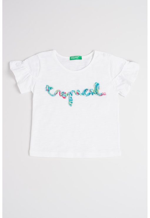 Tricou cu detaliu text-FETE/IMBRACAMINTE/Tricouri si maiouri-IMBRACAMINTE/Tricouri si maiouri