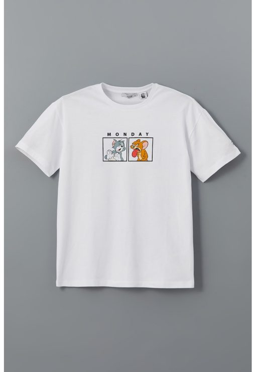 Tricou cu imprimeu Tom&Jerry-FEMEI/IMBRACAMINTE/Tricouri si maiouri-IMBRACAMINTE/Tricouri si maiouri