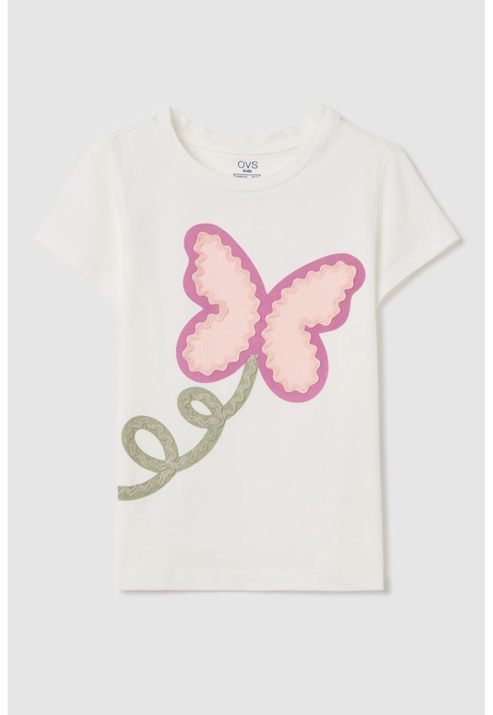 Tricou cu imprimeu cu fluturi-FETE/IMBRACAMINTE/Tricouri si maiouri-IMBRACAMINTE/Tricouri si maiouri