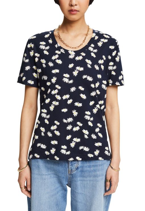 Tricou cu imprimeu floral-FEMEI/IMBRACAMINTE/Tricouri si maiouri-IMBRACAMINTE/Tricouri si maiouri