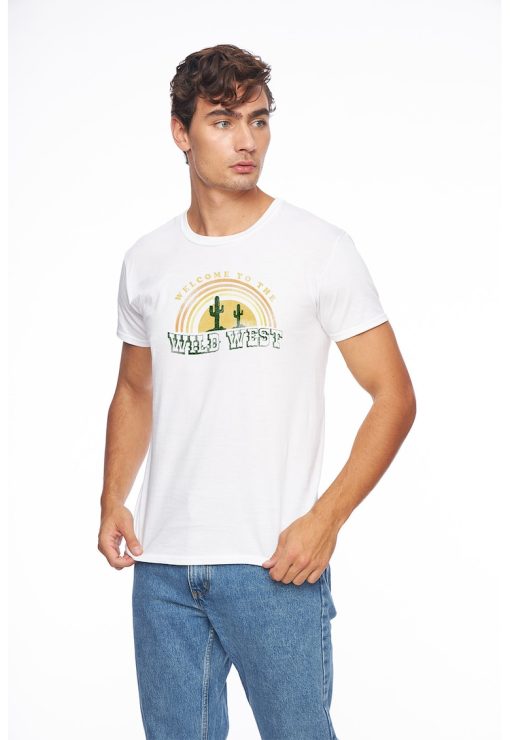 Tricou cu imprimeu frontal-BARBATI/IMBRACAMINTE/Tricouri si maiouri-IMBRACAMINTE/Tricouri si maiouri