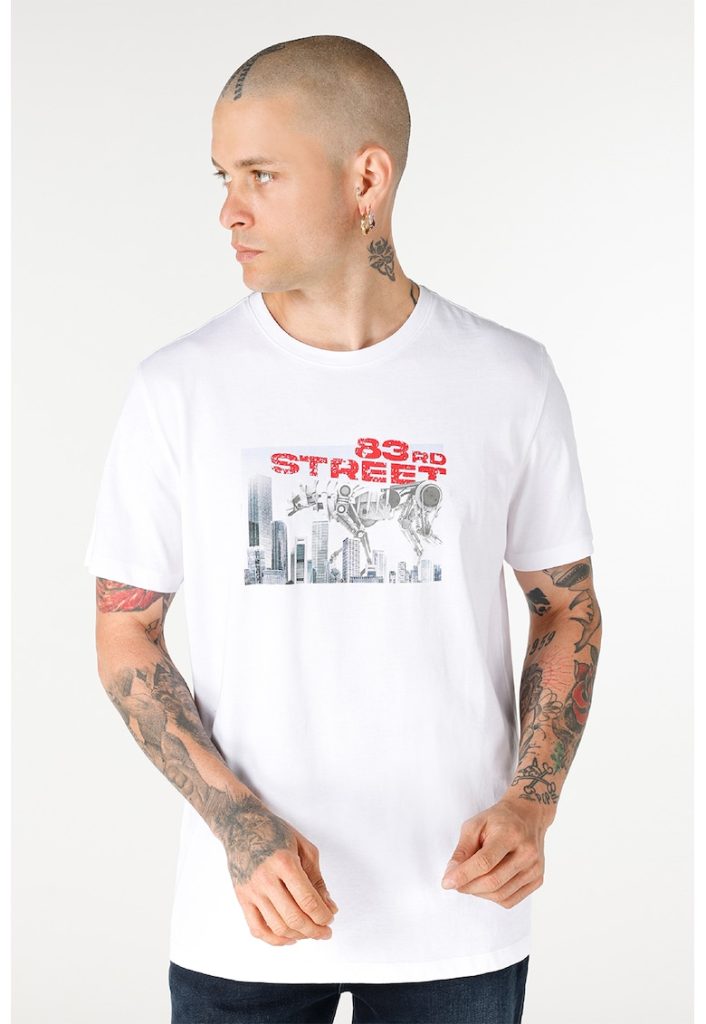 Tricou cu imprimeu grafic-BARBATI/IMBRACAMINTE/Tricouri si maiouri-IMBRACAMINTE/Tricouri si maiouri