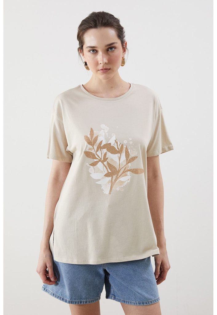 Tricou cu imprimeu grafic-FEMEI/IMBRACAMINTE/Tricouri si maiouri-IMBRACAMINTE/Tricouri si maiouri