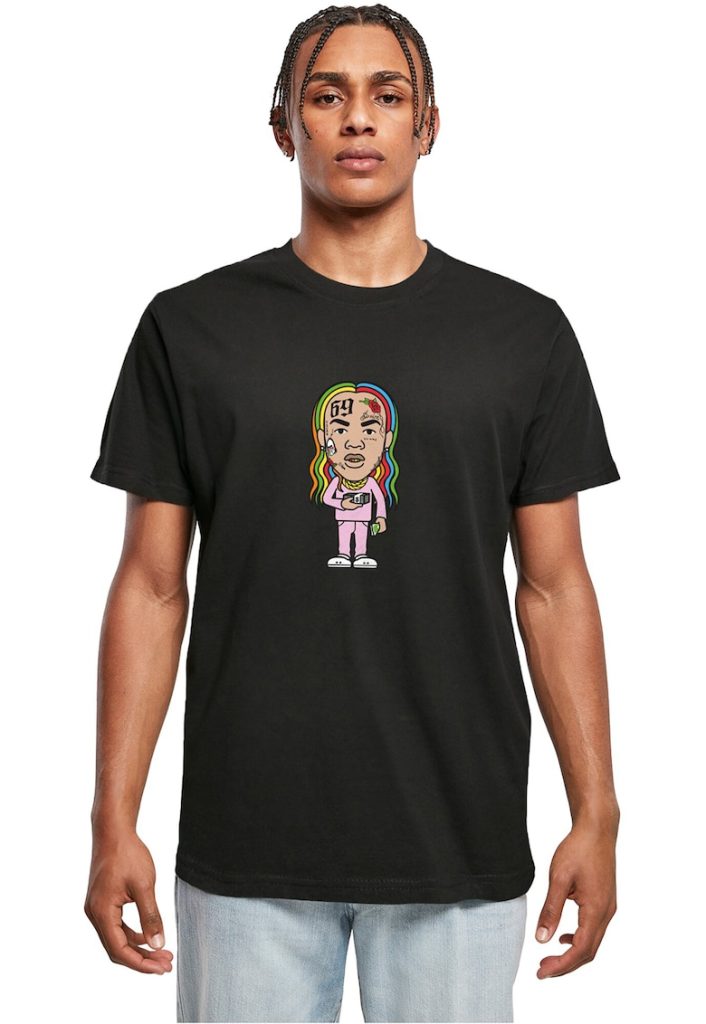 Tricou cu imprimeu grafic si decolteu la baza gatului-BARBATI/IMBRACAMINTE/Tricouri si maiouri-IMBRACAMINTE/Tricouri si maiouri