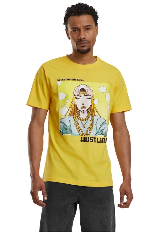 Tricou cu imprimeu grafic si decolteu la baza gatului-BARBATI/IMBRACAMINTE/Tricouri si maiouri-IMBRACAMINTE/Tricouri si maiouri