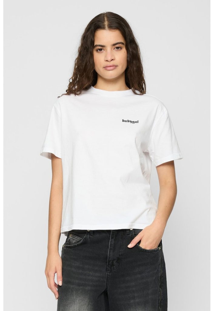 Tricou cu imprimeu pe partea din spate si decolteu la baza gatului-FEMEI/IMBRACAMINTE/Tricouri si maiouri-IMBRACAMINTE/Tricouri si maiouri